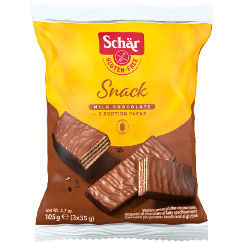 Schar Snack - Hrskavi vafl punjen kremom od lešnika, preliven čokoladom 105g slika 1