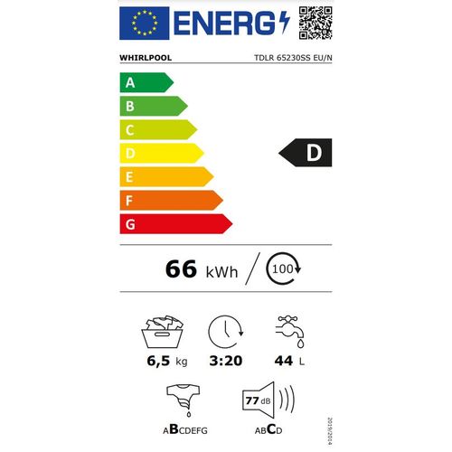 Whirlpool TDLR65230SSEU/N Veš mašina sa gornjim punjenjem, 6.5 kg, 1200 rpm slika 8