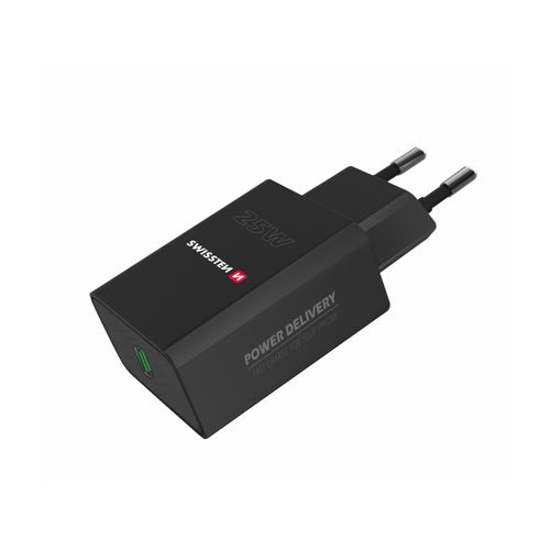 SWISSTEN punjač za AC220, 1xUSB-C, PD 25W, za iPhone i Samsung, crni slika 4