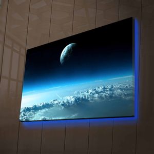 NASA-037 Multicolor Decorative Led Lighted Canvas Painting