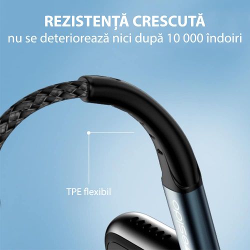 Yesido - podatkovni kabel (CA-62) - USB na Type-C, 3A, 1,2 m - crni slika 3