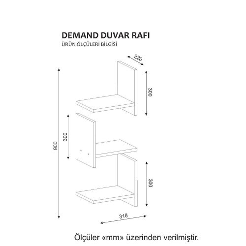 Woody Fashion Zidna polica, Bijela boja, Demand - White slika 3