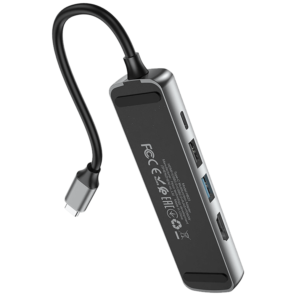 hoco. Konverter USB HUB type C to USB3.0/USB2.0/HDMI/RJ45/PD - HB23 Easy view slika 4