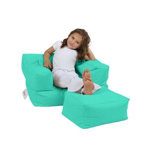 Kids Single Seat Pouffe - Turquoise Turquoise Garden Bean Bag
