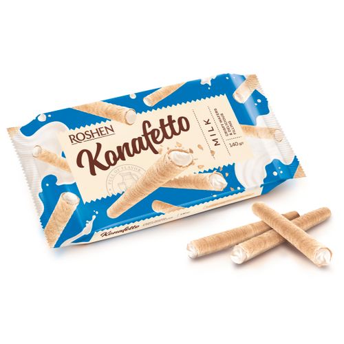 Roshen Konafetto vafel rolice s mliječnom kremom 140g slika 1