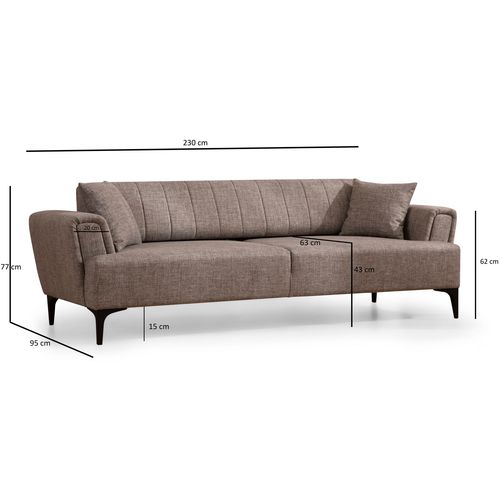 Hamlet - Light Brown Light Brown 3-Seat Sofa-Bed slika 8