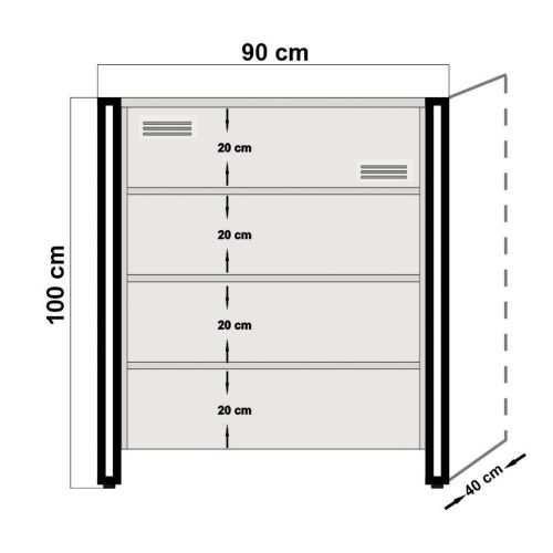 Cosmo Luna Atlantic PineBlack Dresser slika 5