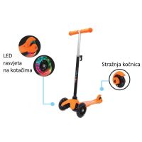 Jamara romobil za djecu, 3 kotača, svjetla na kotačima, narančasti