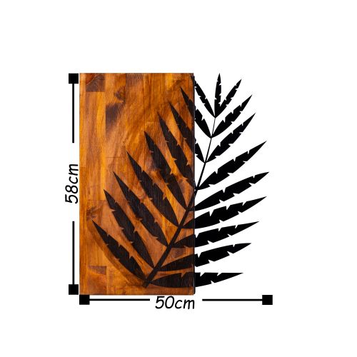 Leaf 3 WalnutBlack Decorative Wooden Wall Accessory slika 3