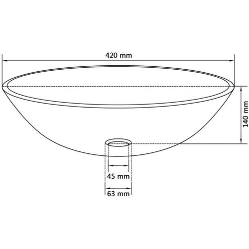 Umivaonik Kaljeno Staklo 42 cm Crni slika 2