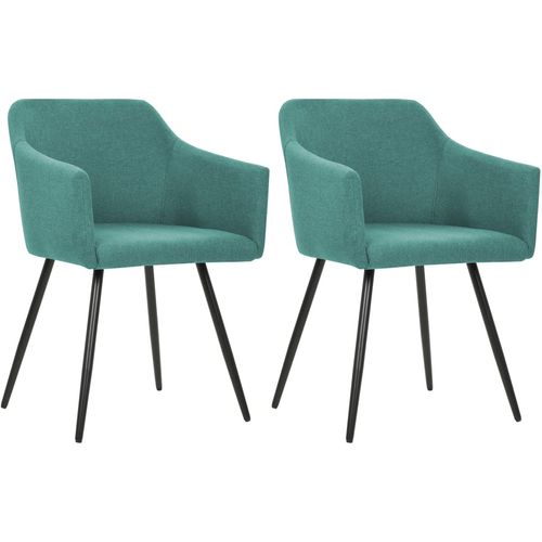 Blagovaonske stolice od tkanine 2 kom zelene slika 1