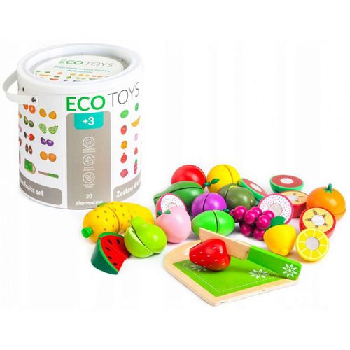 Eco Toys Set Od 20 Delova Drveno Voće slika 4