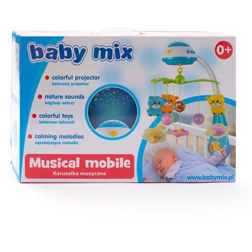 Baby Mix glazbeni vrtuljak s projektorom - Mint slika 5