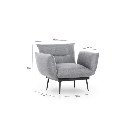 Atelier Del Sofa Fotelja, Sivo, Jax Solo - Grey GR110 slika 7