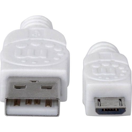 Manhattan USB kabel USB 2.0 USB-A utikač, USB-Micro-B utikač 1.80 m bijela UL certificiran 324069 slika 3