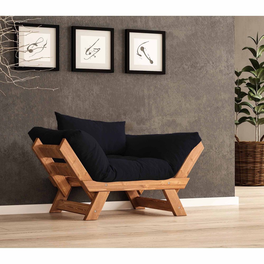 Sofa za vrt sa jednim mjestom, CPT8159-140, boje: teak crna slika 1