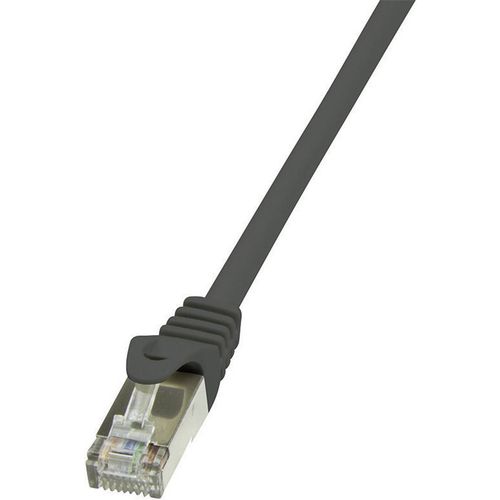 LogiLink CP2023S RJ45 mrežni kabel, Patch kabel cat 6 F/UTP 0.50 m crna sa zaštitom za nosić 1 St. slika 2