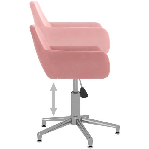 Okretna uredska stolica ružičasta baršunasta slika 21