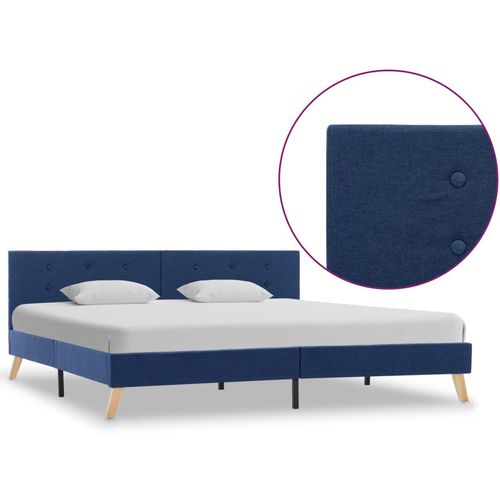 Okvir za krevet od tkanine plavi 180 x 200 cm slika 16