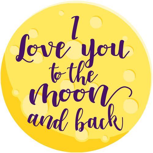 I Love You To The Moon And Back okrugli ručnik za plažu slika 1