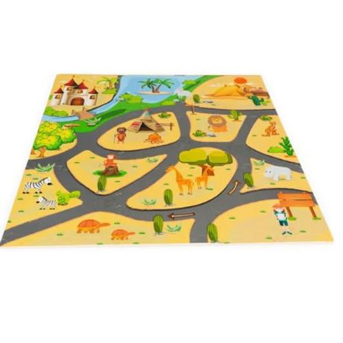 Eco Toys Podloga Za Igru Za Decu Safari Puzzle 9 Elemenata 93X93Cm slika 2