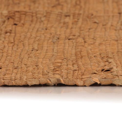 Ručno tkani tepih Chindi od kože 120 x 170 cm žućkastosmeđi slika 27