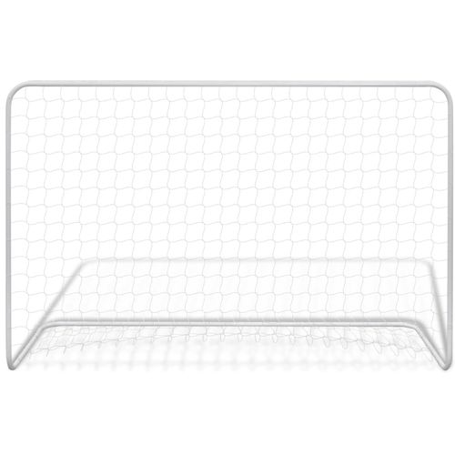 Nogometni gol 2 kom s mrežom 182 x 61 x 122 cm čelični bijeli slika 8