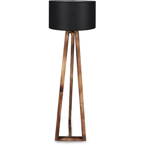 Maçka Yanık Ahşap Lambader Silindir Hasır Siyah Abajurlu Brown
Black Floor Lamp slika 7