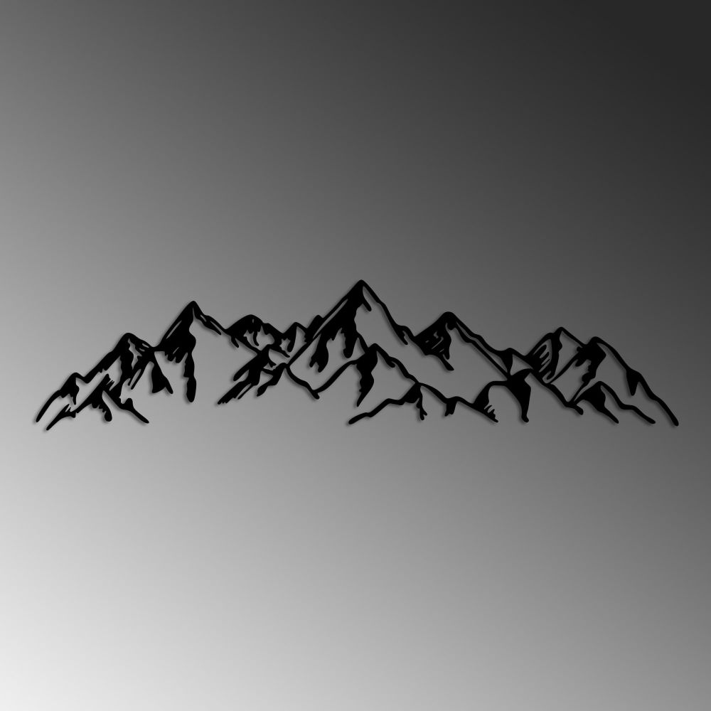 Decorative metal wall accessory Mountain View - 1, colour: black slika 4