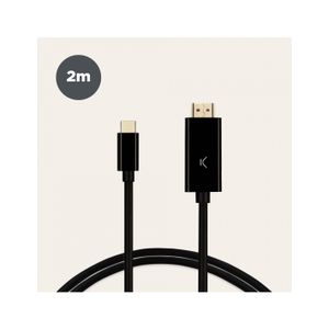 KSIX, adapter kabel USB C na HDMI, 2m, crni, 4K, 10Gbps, 60Hz