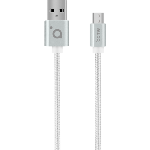ACME CB2011S metalni micro USB kabl, 1m, srebrni slika 2