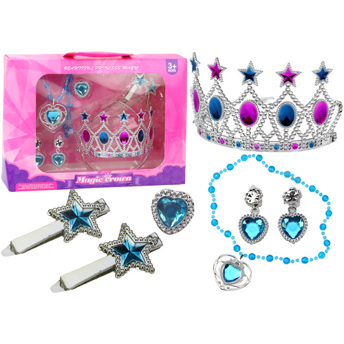 Set kraljevskih naušnica male princeze, ogrlice, kopči za kosu, prstenje slika 1