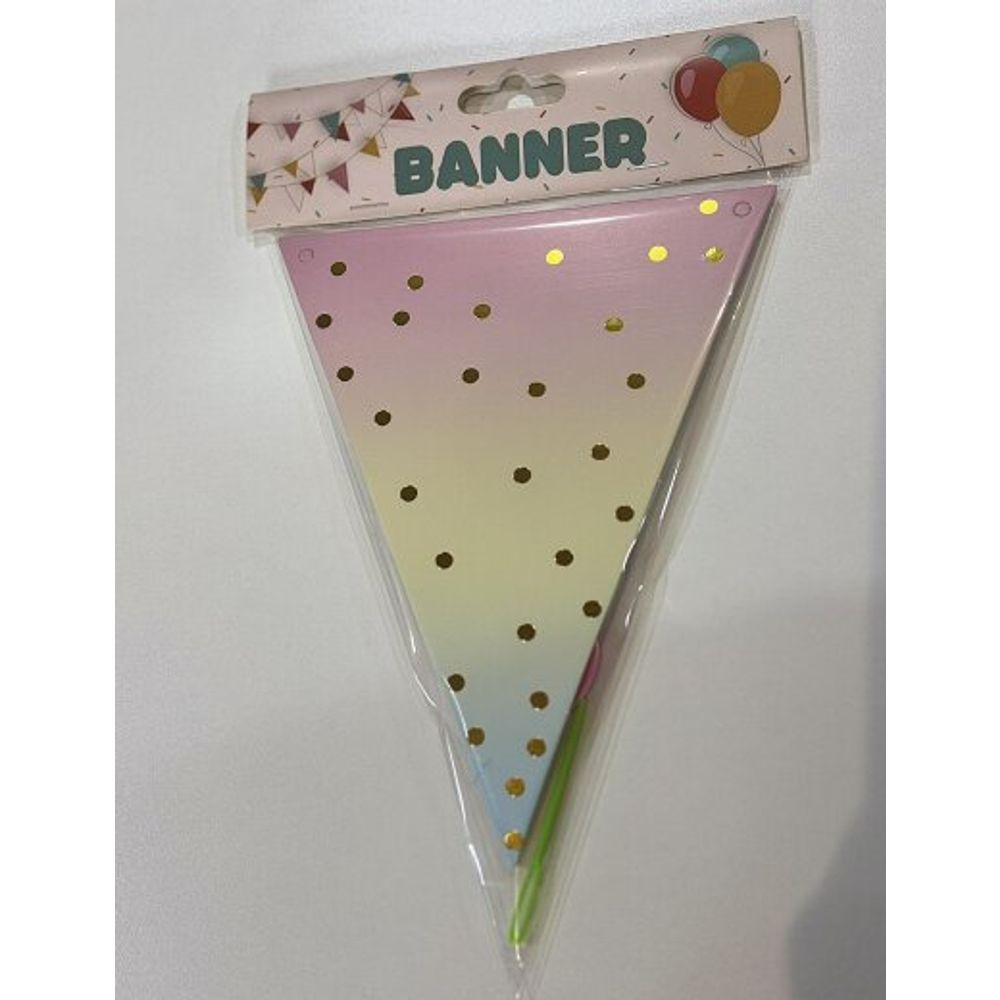 Baner zastavice 2_5 m RAINBOW GOLD DOT slika 1