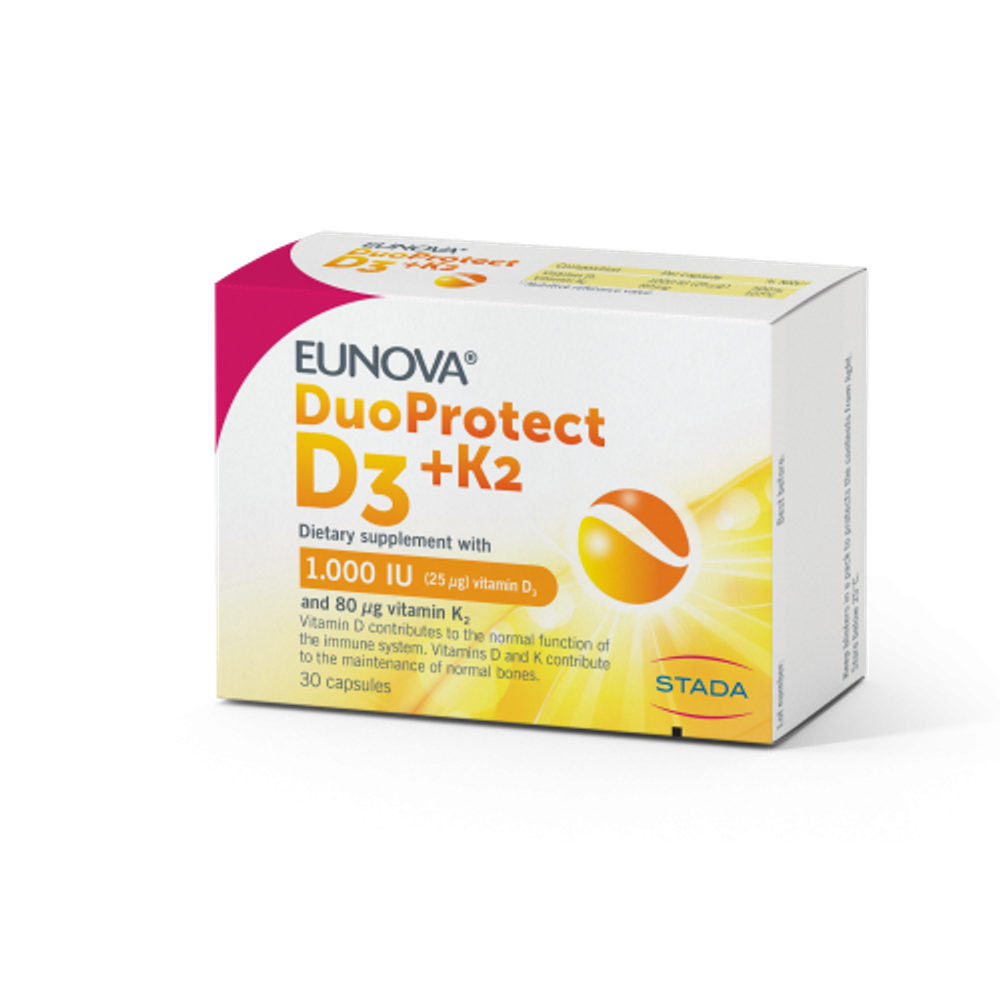 EUNOVA DUOPROTECT D3+K2 1000IU KAPSULE A30 slika 1