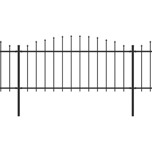Vrtna ograda s ukrasnim kopljima (0,5-0,75) x 3,4 m čelična crna slika 2