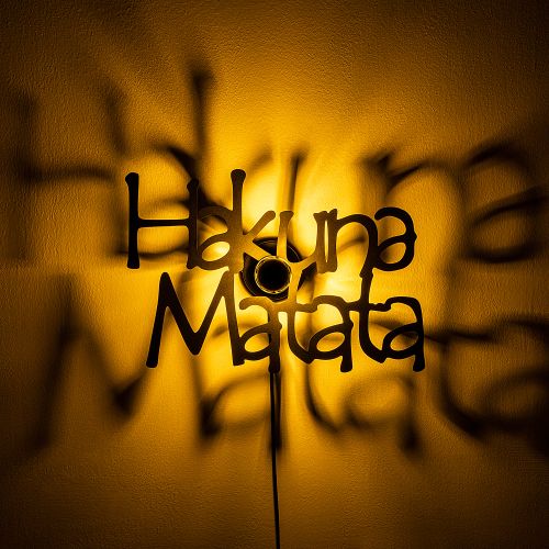 Hakuna Matata V2 Black Wall Lamp slika 4