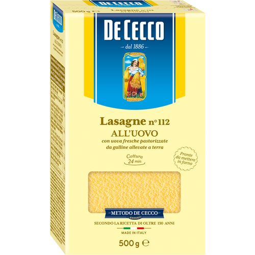 DE CECCO tjestenina 112 jajčane lasagne 500g slika 1