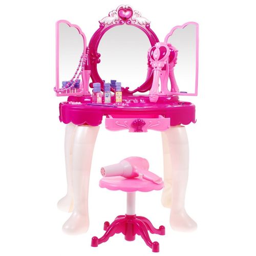 Dječji rozi toaletni stolić za princeze slika 1