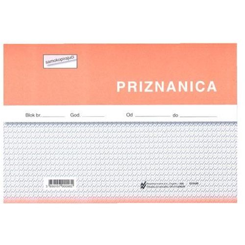 I-112/NCR PRIZNANICA; Blok 2 x 50 listova, 21 x 14,8 cm slika 2