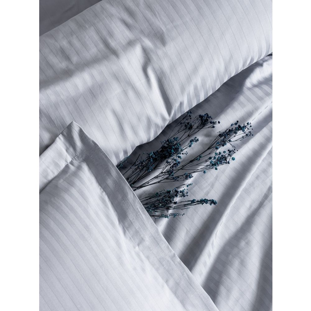 Stripe - Grey Grey Satin Single XXL Quilt Cover Set (DE) slika 2