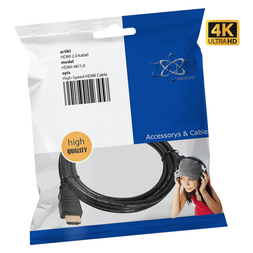 ZED electronic HDMI 2.0 kabl, 4K, dužina 1,0 met. - HDMI-4K/1,0 slika 1