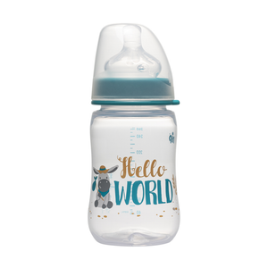 nip® Plastična flašica širokog grla sa silikonskom dudom 260ml 0m+ Boy