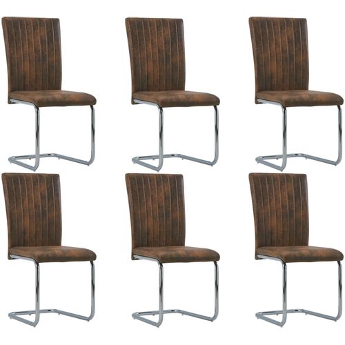 Konzolne blagovaonske stolice smeđe 6 kom umjetna brušena koža slika 9