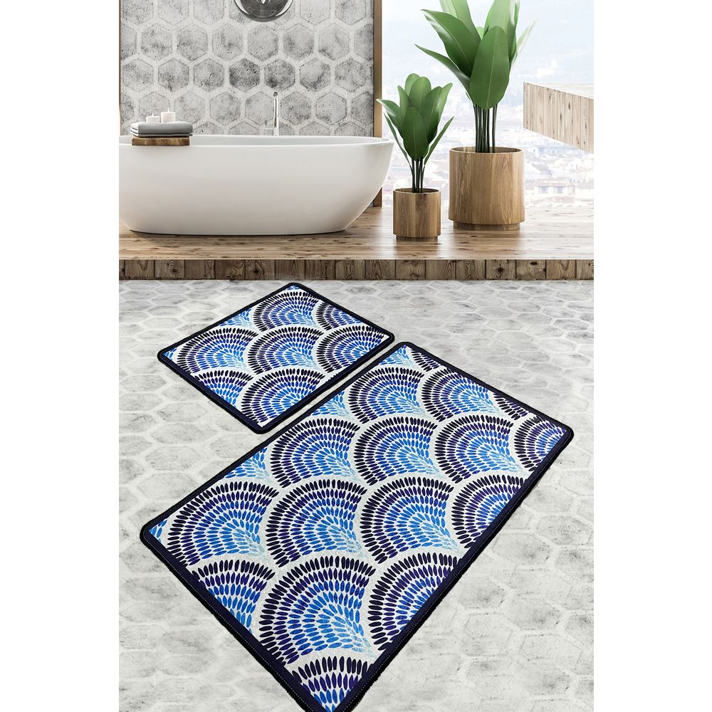 Set Kupatilskih Prostirki Azul - Plavomultikolor (3 Dijela) slika 1
