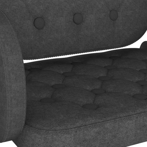 Okretna blagovaonska stolica od tkanine tamnosiva slika 16