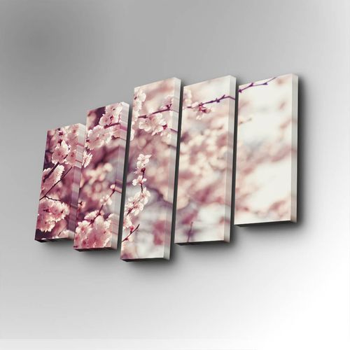 5PUC-062 Multicolor Decorative Canvas Painting (5 Pieces) slika 1