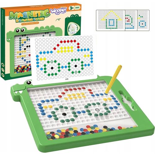 Woopie magnetna ploča Montessori MagPad 110 gumba, zeleni dinosaur slika 9