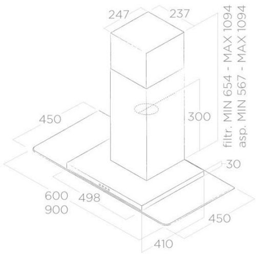 Elica napa Flat Glass IX/A/60 slika 2