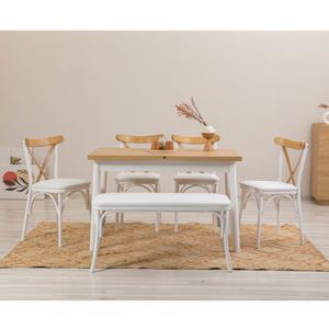 Woody Fashion Set stolova i stolica (6 komada), Bijela boja, OLV-AC-TK4