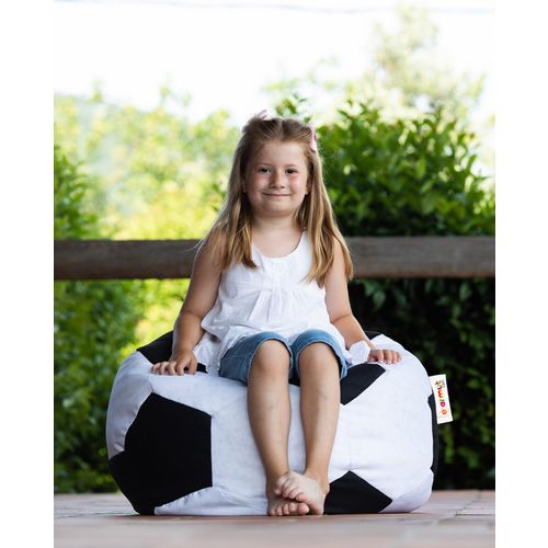 Atelier Del Sofa Vreća za sjedenje, Football Kids Pouf - Black, White slika 1